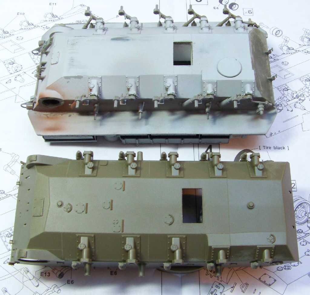 1:35 M42A1 hull comparison